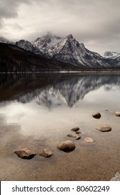 Sawtooth Range Rocky Mountains Lake Stanley  McGown Peak Custer County