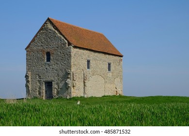 The Saxon Chapel of St Peter-on- the- Wall at Bradwell on Sea Essex was built by St Cedd in 654 AD. He used stones from the nearby old Roman fort, Orthona. 