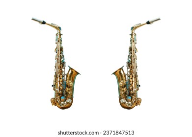saxophone isolated on white background 