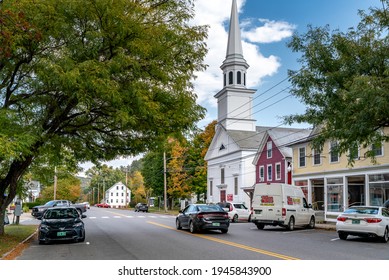 Saxtons River, Vermont, USA. September 25, 2020. Main Street, Saxtons River, VT.