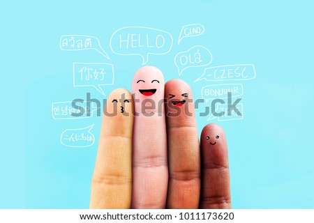 Say hello in different languages, fingers