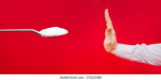 Saying No To Sugar Because Of A Diet To Avoid Weight Gain And Diabetes