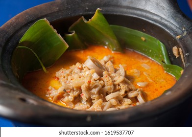 Sayur Ares or Jukut indonesian food made from Young Banae and Coconut Milk 