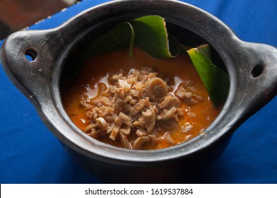 Sayur Ares or Jukut indonesian food made from Young Banae and Coconut Milk 