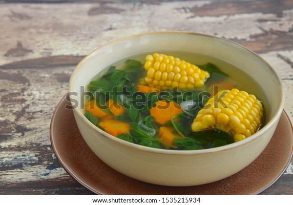 Sayur Bayam Indonesian Food Spinach Clear Stock Photo Edit Now 1535215934