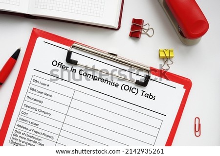 SBA form Offer In Compromise (OIC) Tabs 