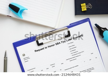 SBA form Request to Honor SBA 7(a) Loan Guaranty 