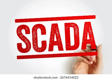 SCADA - Supervisory Control And Data Acquisition acronym, text concept stamp
