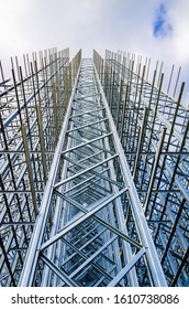 Scaffolding Of A High Bay Warehouse Under Construction, 