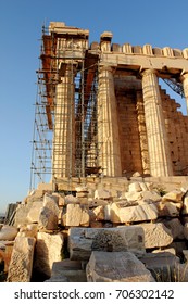 Greek Temple Parthenon Under Restoration Acropolis Stock Photo (Edit ...