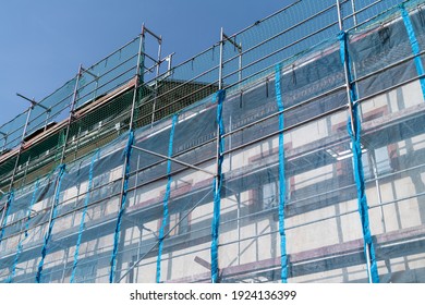 Scaffolding on a residential building 