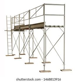 scaffolding structure against white background