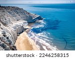 Scala dei Turchi Stair of the Turks, Sicily Italy, Scala dei Turchi. A rocky cliff on the coast of Realmonte, near Porto Empedocle, southern Sicily, Italy. Europe