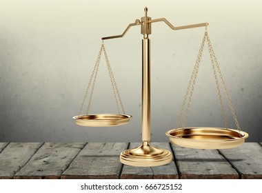 Bronze Law Scales Dollars Cash Money Stock Photo 228144097 