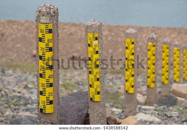 Scale Measure Water Level Staff Gauge Stock Photo (Edit Now) 1438588142