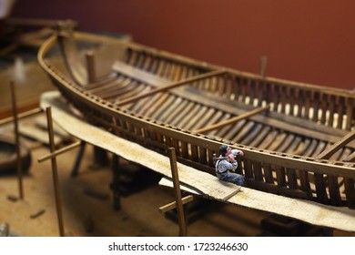 Scale Model Of A Worker Of A Shipyard