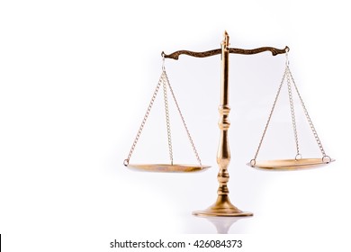 Scales Of Justice - The Symbol Of Law - Isolated, White Background