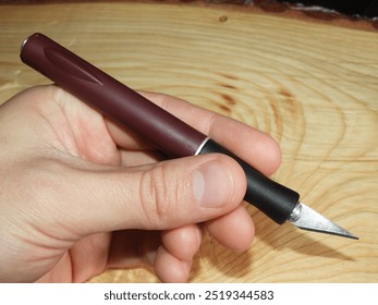 Scalpel tool in a hand for crafting - Powered by Shutterstock