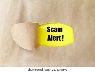 Scam Alert Text On Yellow Thorn Paper 