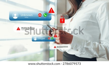 Scam call and message warning about suspicious banking activity on mobile device