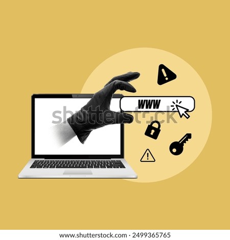 Scam, phishing, web security, hacker attack, key, padlock, password