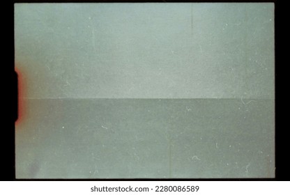scan of blank or empty super 8mm film frame with dust and scratches, cool film border overlay. super 8 template or mockup.