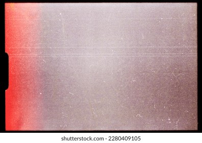 scan of empty super 8mm film frame with dust and scratches, cool film border mockup overlay.