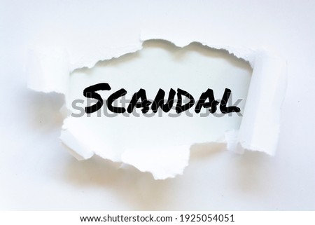 Scandal Reveal With Paper Torn Concept
