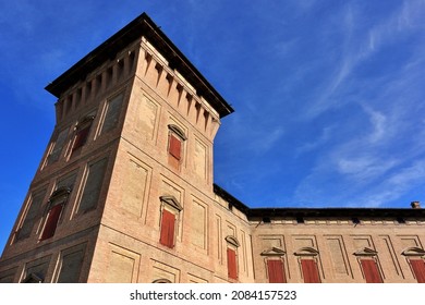 Scandiano, Reggio Emilia, Emilia Romagna, Italy - 11.26.2021: The Boiardo castle, also called Rocca of Scandiano