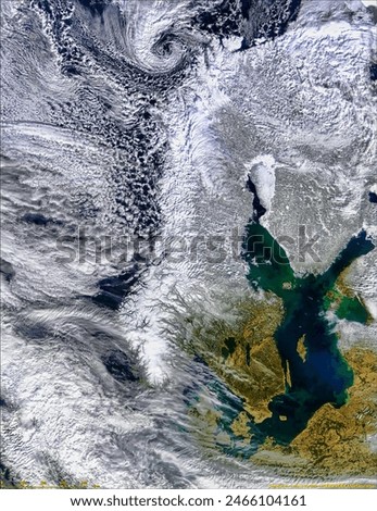 Scandinavia from MODIS. . Elements of this image furnished by NASA.