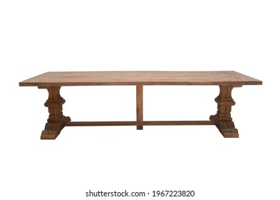 Scandinavian Model Teak Dining Table On A White Background