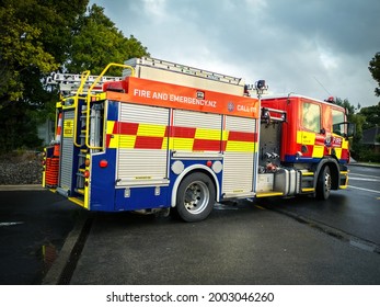 Scania Fire Engine Truck In Howick. Auckland, New Zealand - July 4, 2021