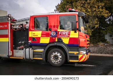 Scania Fire Engine Truck In Howick. Auckland, New Zealand - July 4, 2021