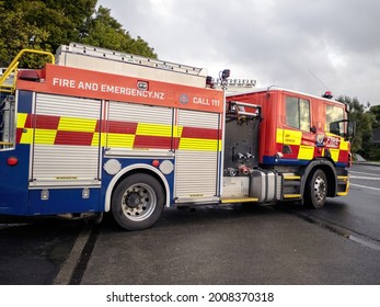 Scania Fire Engine Truck In Howick. Auckland, New Zealand - July 4, 2021