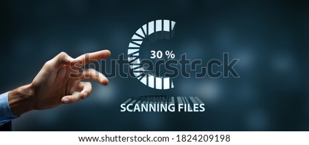 Scanning Files Searching Processing Antivirus Concept 3D illustration