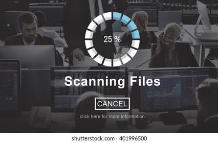 Scanning Files Security System Data Protection Technology Concept