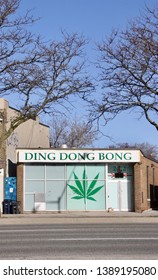 Scarborough, Ontario, Canada-May 5, 2019 A Cannabis Dispensary Located Near Toronto.