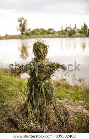 Scarecrow from straw, the day of Midsummer.