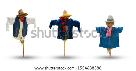                   
Scarecrow with white background for design work             