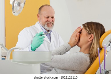 Scared Female Patient Before Dental Procedure Stock Photo 1022126110 ...