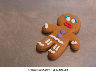 Scared Gingerbread Man On A Tray