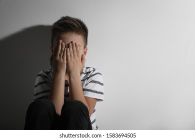 Scared Little Boy Closing His Eyes Stock Photo 1583694505 | Shutterstock