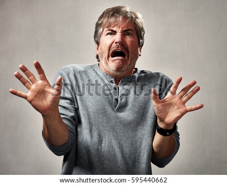 scared man face.