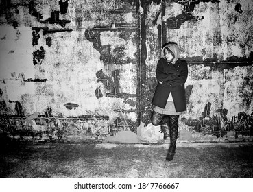 Scared woman  street, fear and loneliness, homeless - Powered by Shutterstock