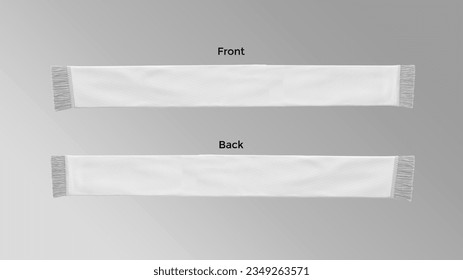 scarf mockup front and back side on grandient white to gray background