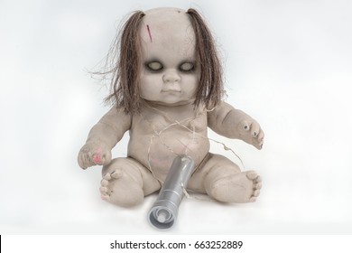 scary crawling baby doll