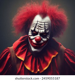 Face Killer Clown Smiling Realistic Style AI-generated image 2444976217 ...