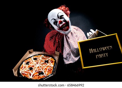 Scary Evil Clown Pizza Box Halloween Stock Photo Edit Now