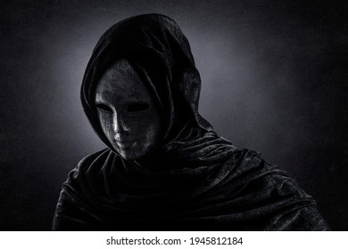 Scary Figure Hooded Cape Dark Stock Photo 1945812184 | Shutterstock