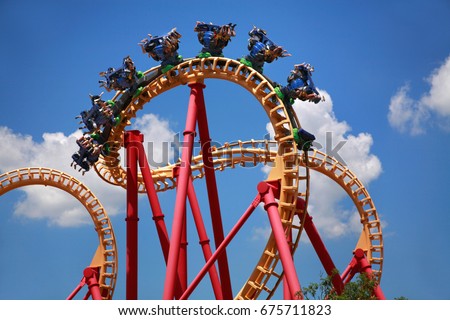 Scary Fun On An Upsidedown Roller Coaster